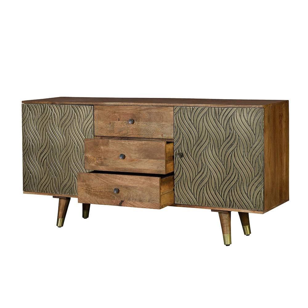 Design Sideboard aus Mangoholz und Metall - Filurina