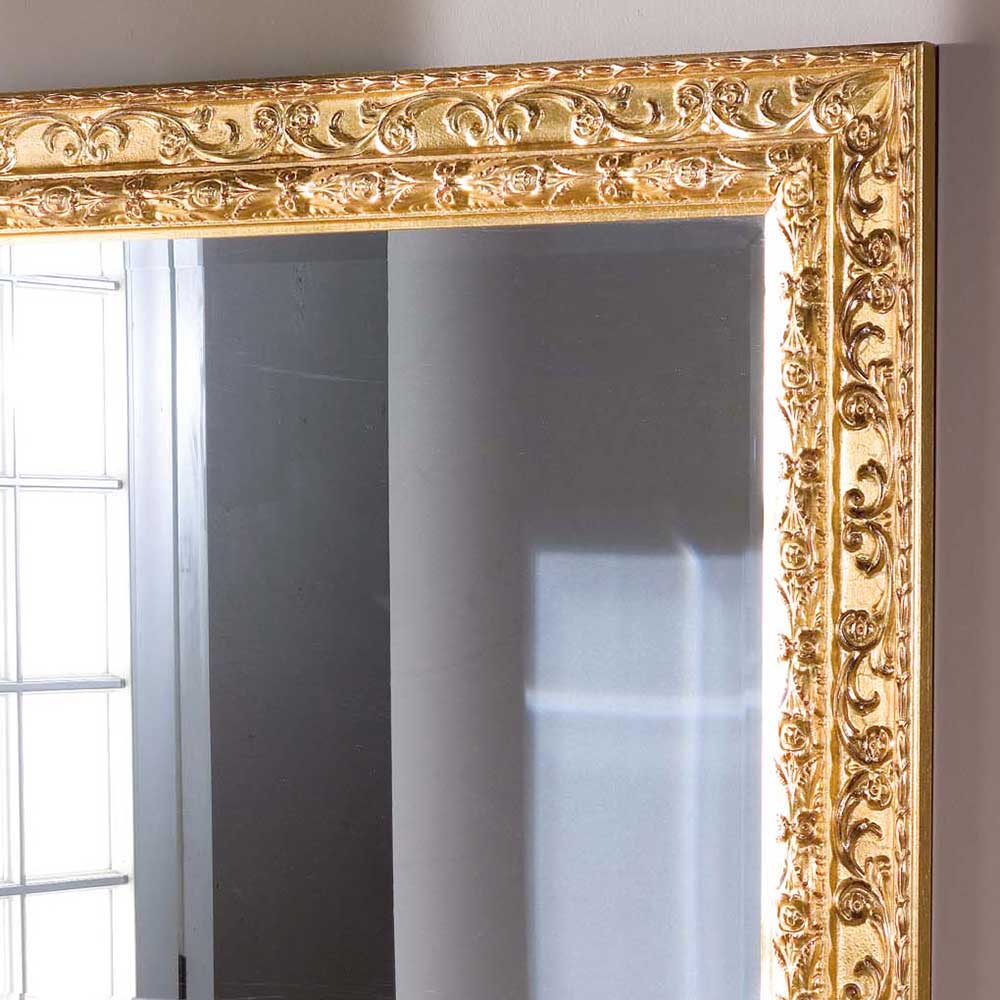 Goldener Barock Spiegel Natale mit Massivholz
