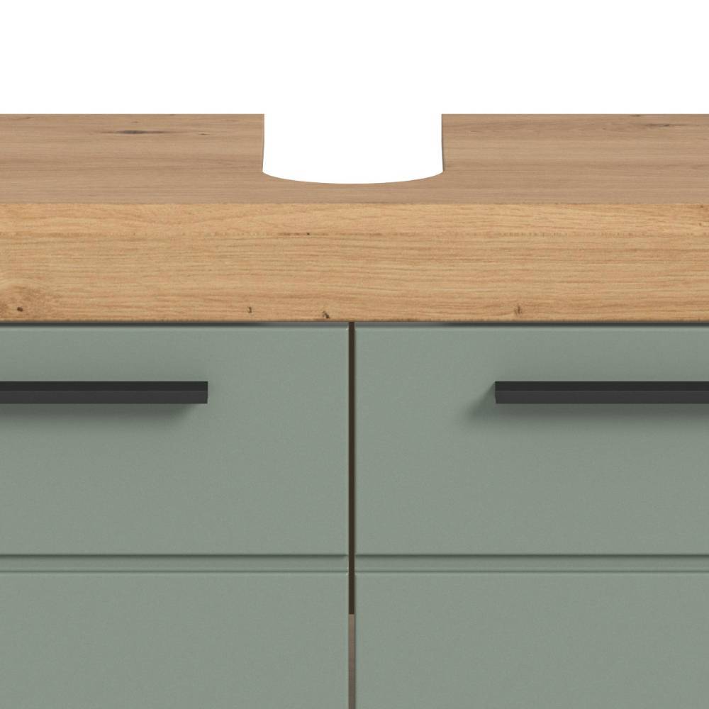 Waschplatz und Hochschrank Set in Salbei - Tamdato (dreiteilig)