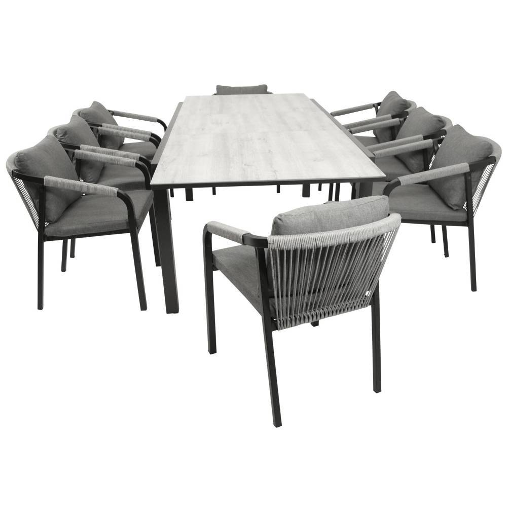 Outdoor-Tischsessl und Tisch Set - Jennassa (neunteilig)
