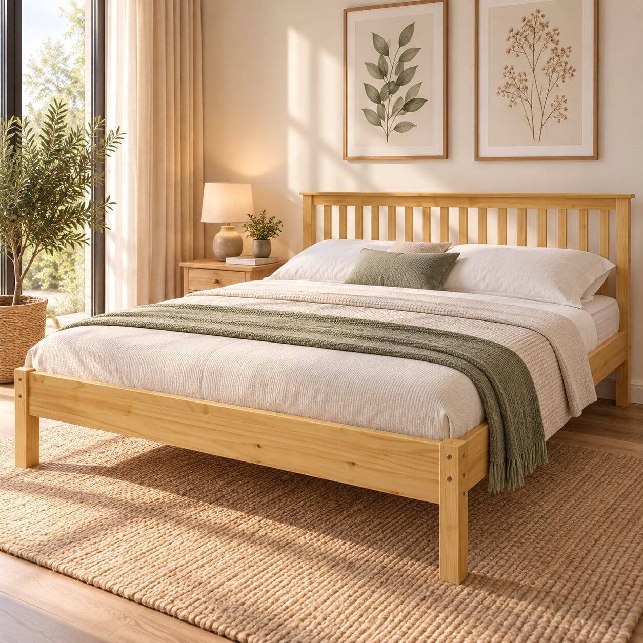Kiefernholz Bett mit Liegefläche 180x200 cm - Sarosca