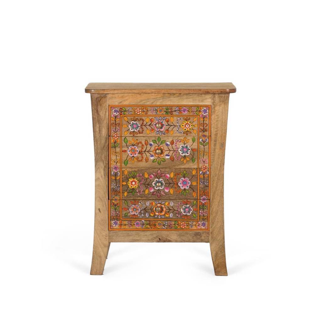 Holz Kommode mit Blumen Motiven - Etura