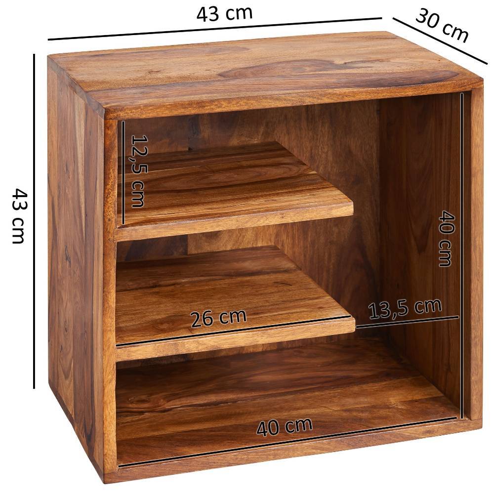 Massivholz Regal aus Sheesham Massivholz - Yohana