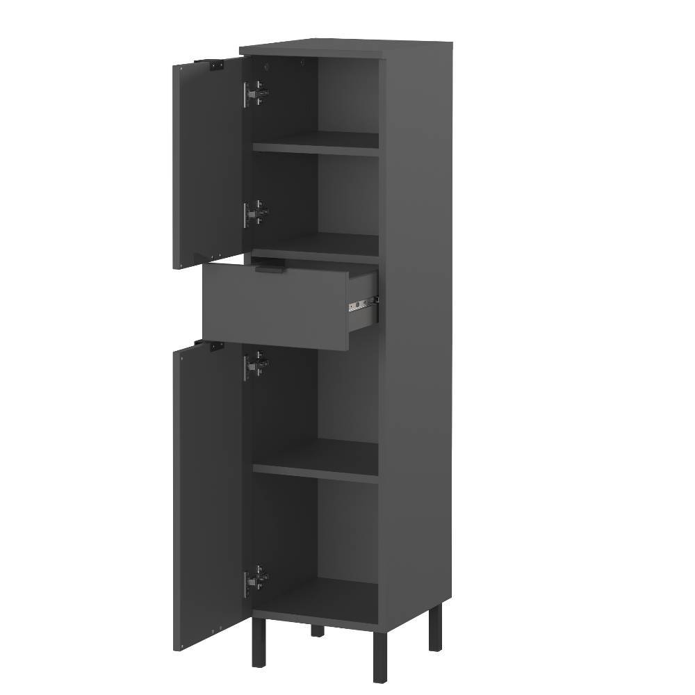 Bad Midischrank in Dunkelgrau - Gavette