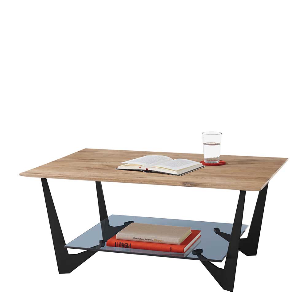 90x60 cm Couchtisch mit Massivholzplatte Eiche - Lasson
