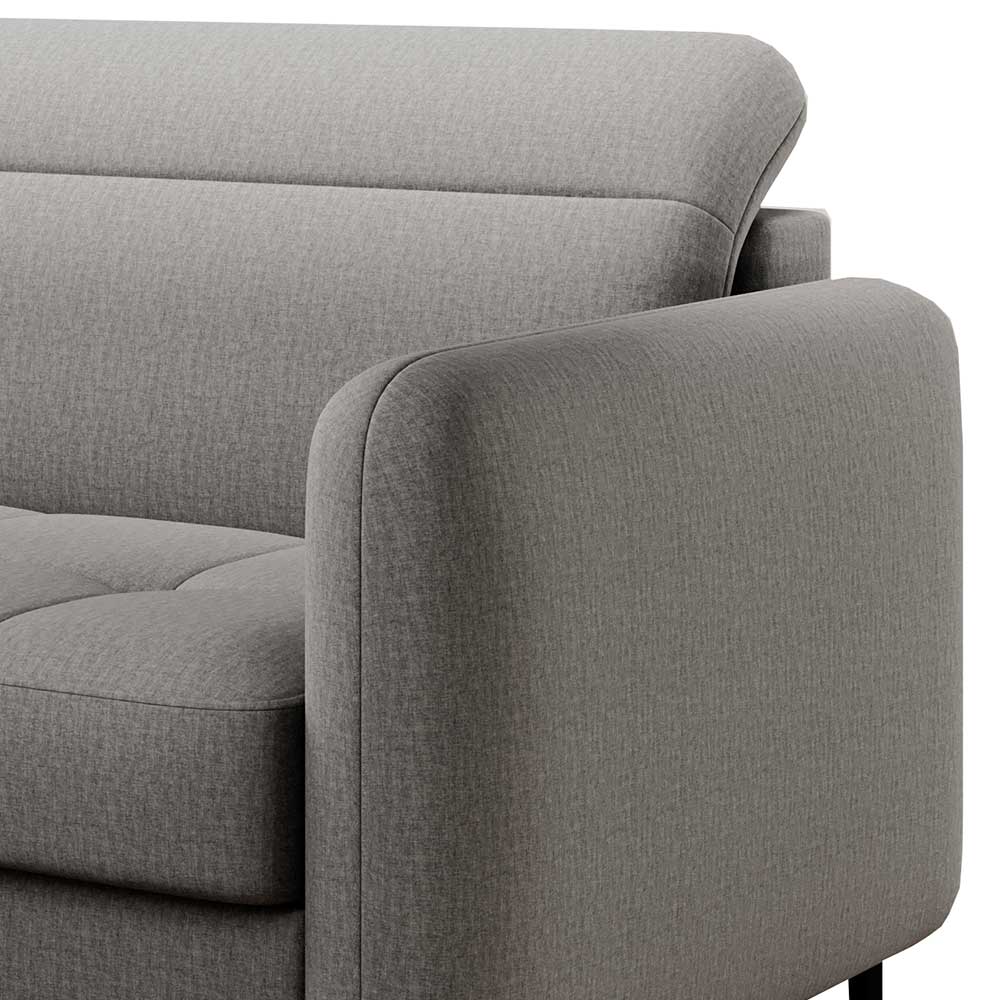 Stoff-Ecksofa in Hellgrau mit Bettfunktion - Alister