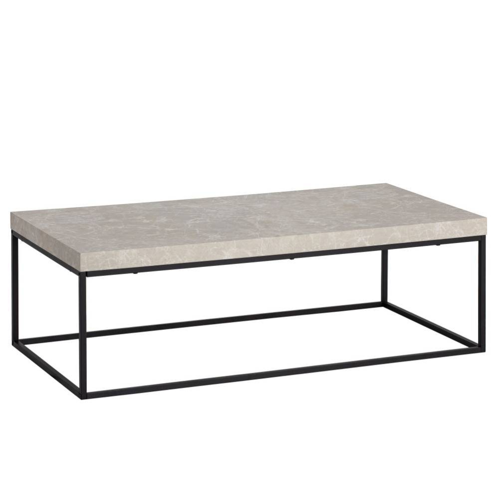 Wohnzimmer Tisch in Steinoptik Beigegrau - Flura