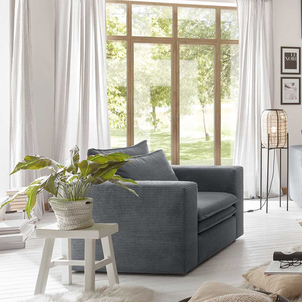 Cord Sessel in Anthrazit - Ruffos