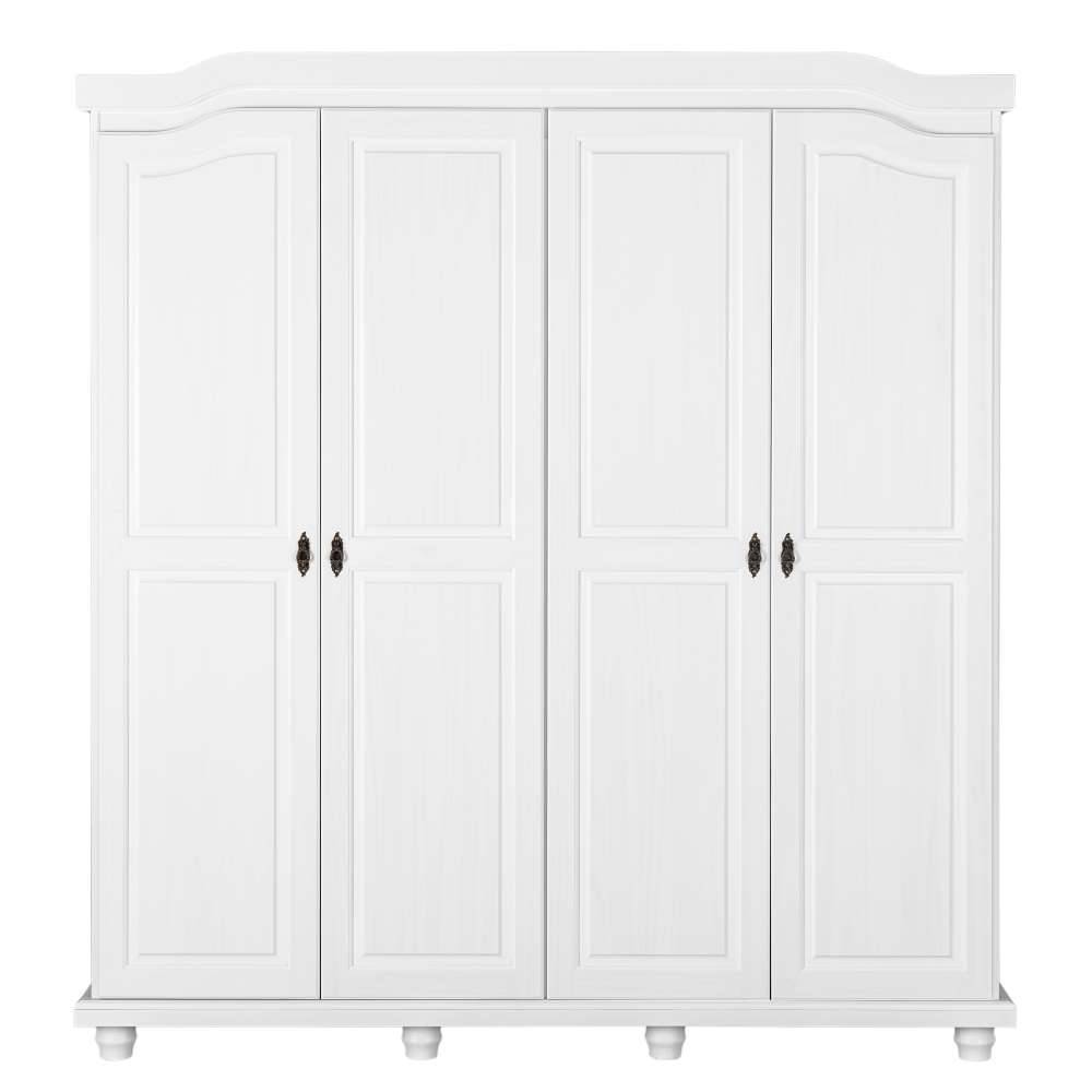 182x198x60 Weißer Landhausschrank für Kleidung - Zeremonia