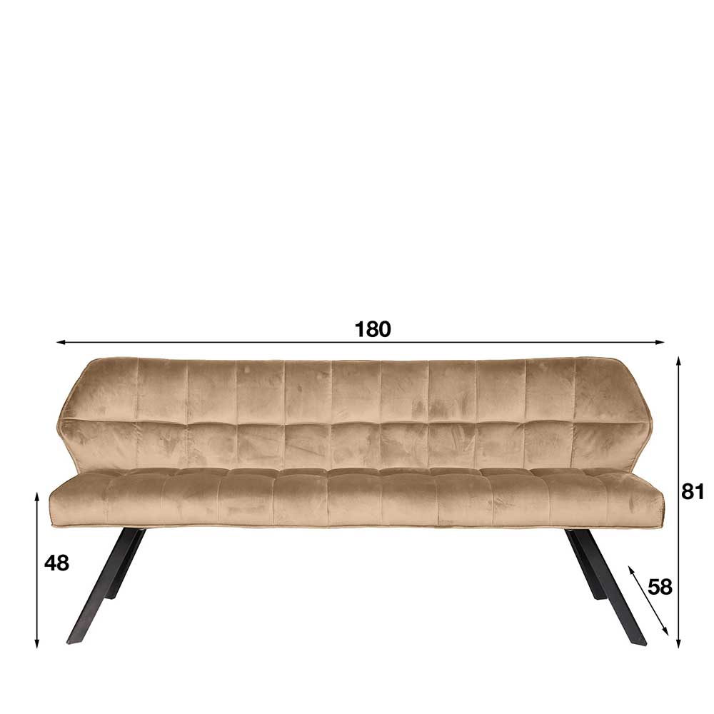 Modernes Esstisch Sofa in Beige Samt - Foxxy