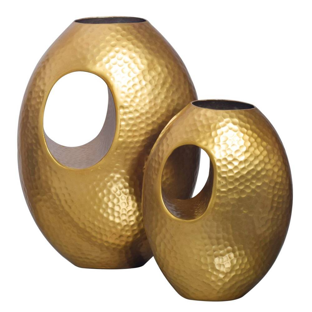 Aluminiumvasen Duo in Goldfarben - Pacifigo (zweiteilig)