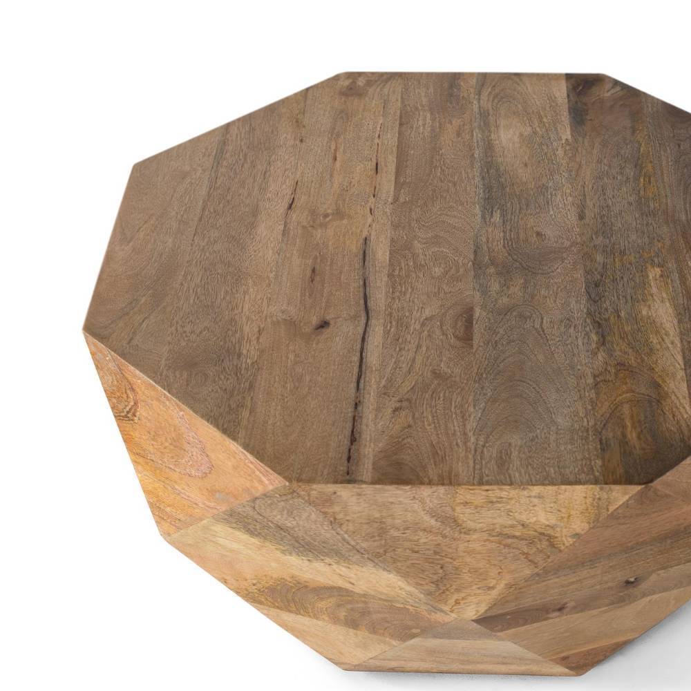 Massivholz Couchtisch in polygonem Design - Trokey