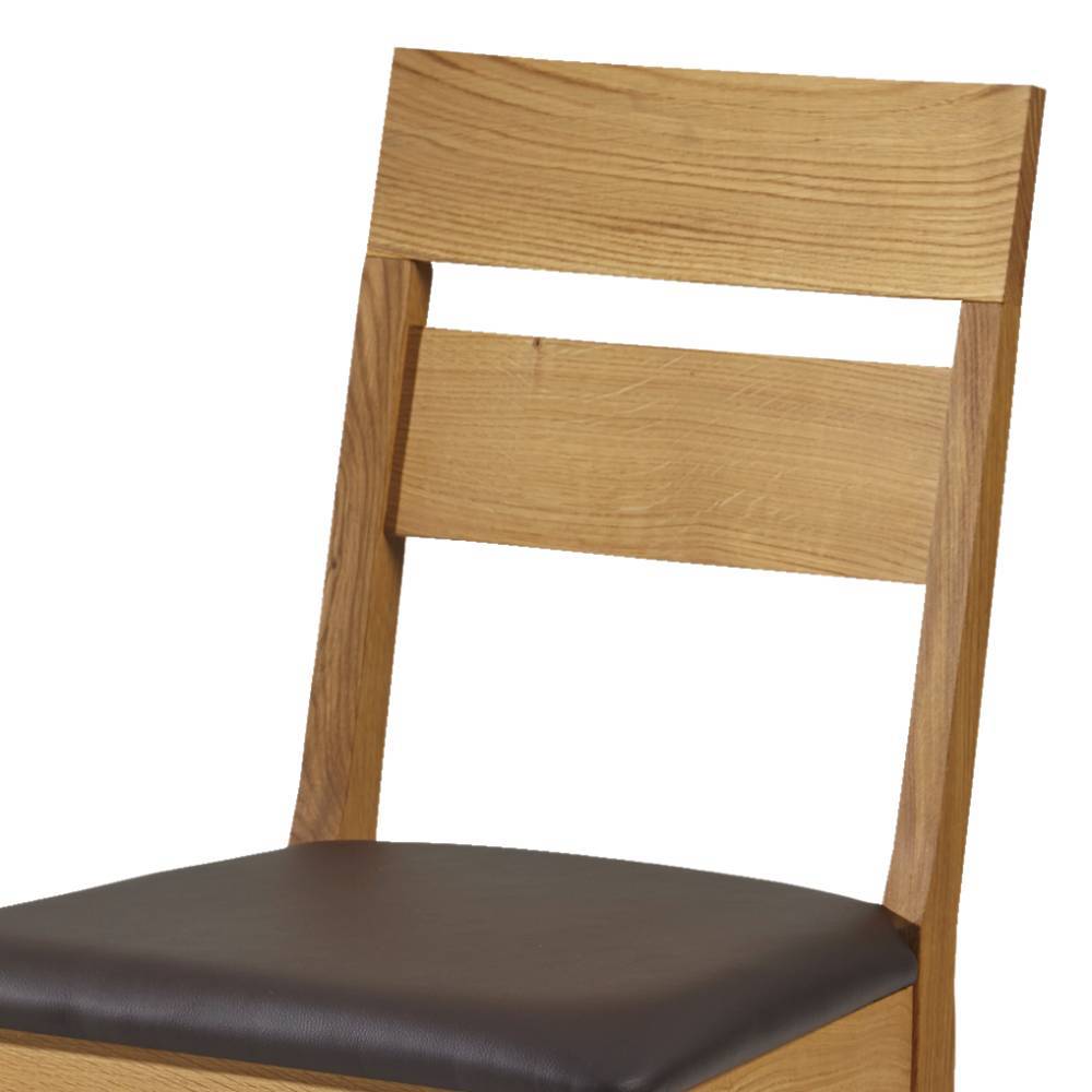 Wildeiche Holzstuhl mit Kunstledersitz - Likes (2er Set)