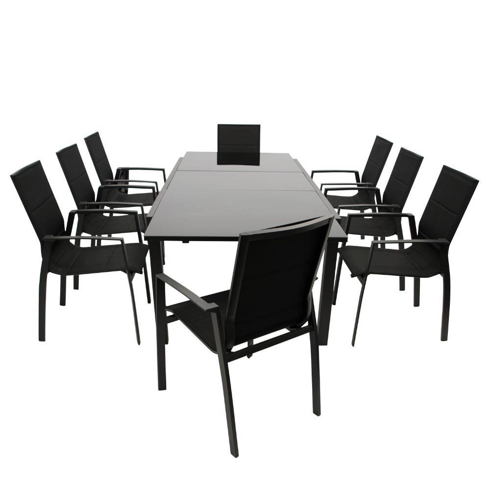 Moderne Garten-Essgruppe mit acht Stühlen - Ulian (neunteilig)