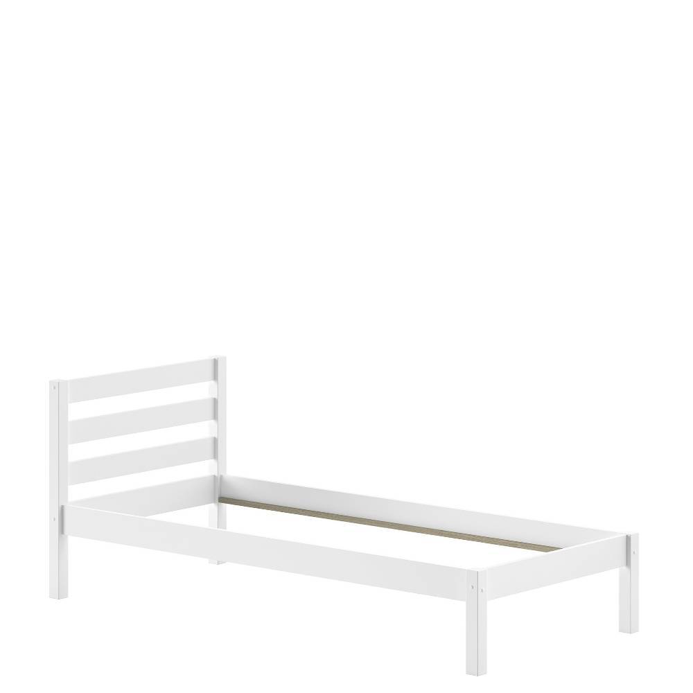 Weißes Einzelbett mit Roll-Lattenrost - Napcolia