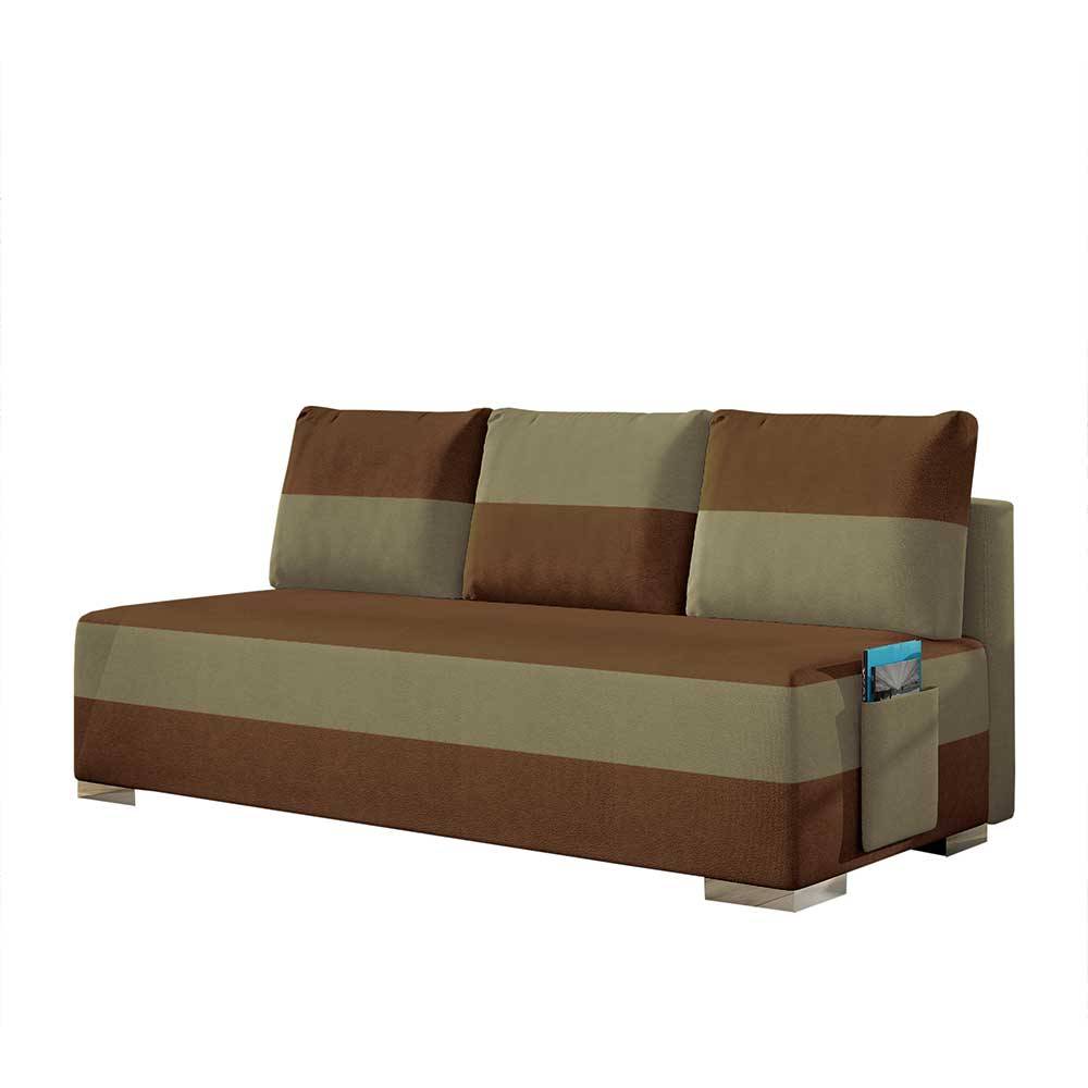 Couchbett mit Federkern in Rostbraun und Beige - Jemayno