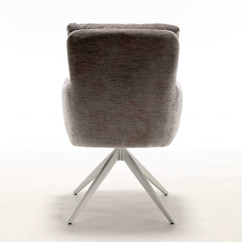 Esstisch Drehstuhl in Taupe und Weiß - Sarduna (2er Set)