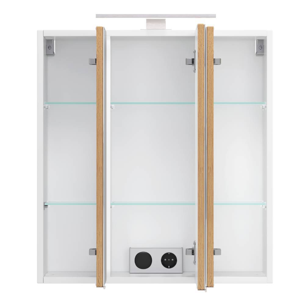 60cm Badezimmer-Spiegelschrank in Mattweiß - Yvonja