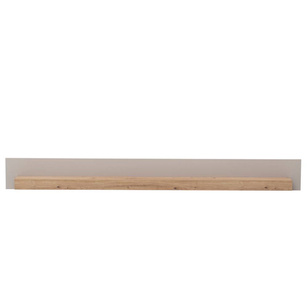 Modernes Wandboard in Wildeiche Holzoptik mit hellgrauer Rückwand für Wohnzimmer – Spain