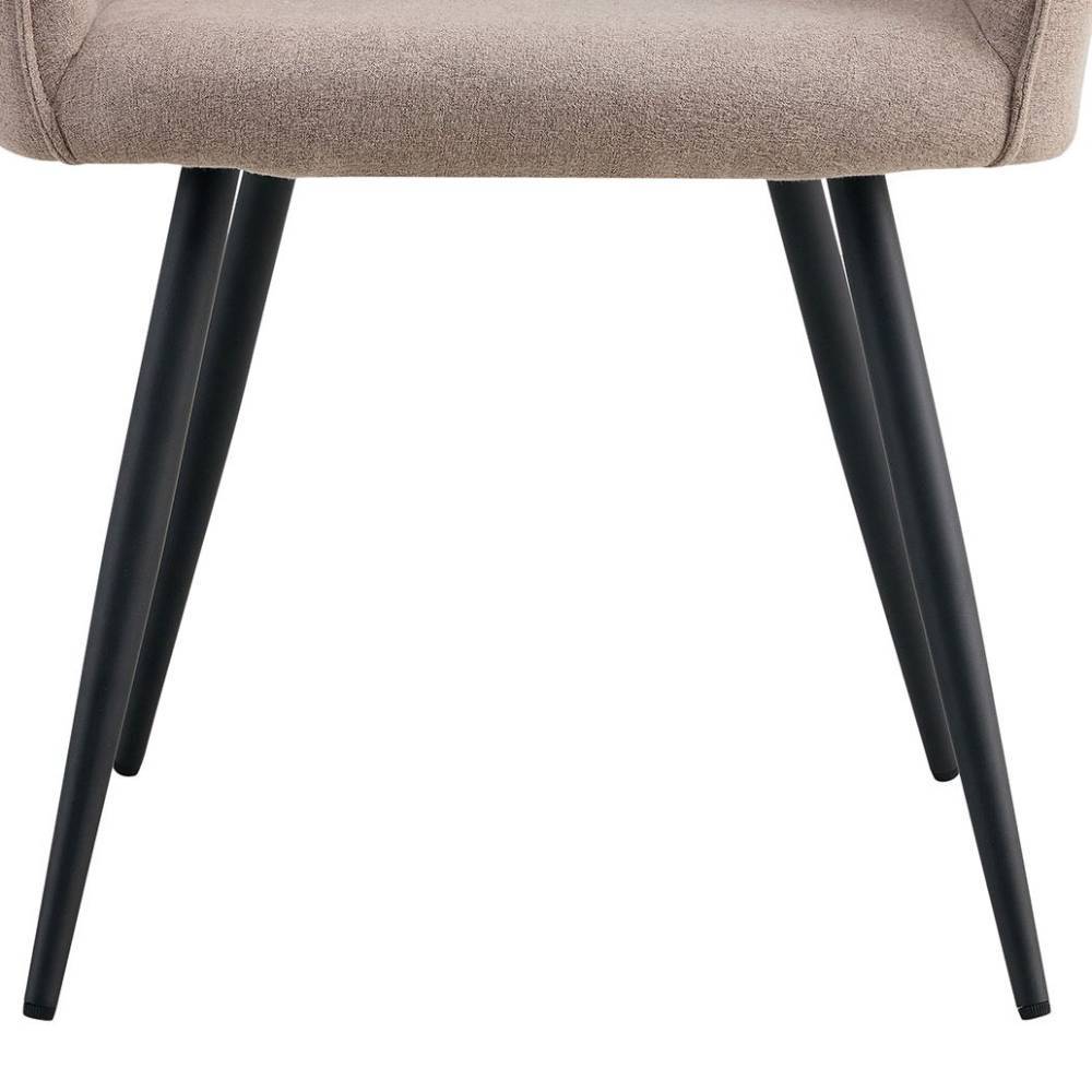 Schwarze konische Metallbeine des beigegrauen Esszimmerstuhls für modernes Ambiente, 2er Set – Josue