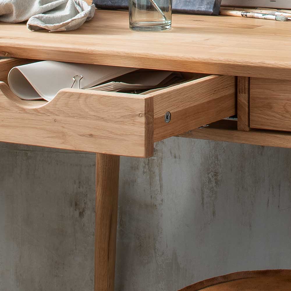Schreibtisch aus Eiche mit zwei Schubladen - Hanne