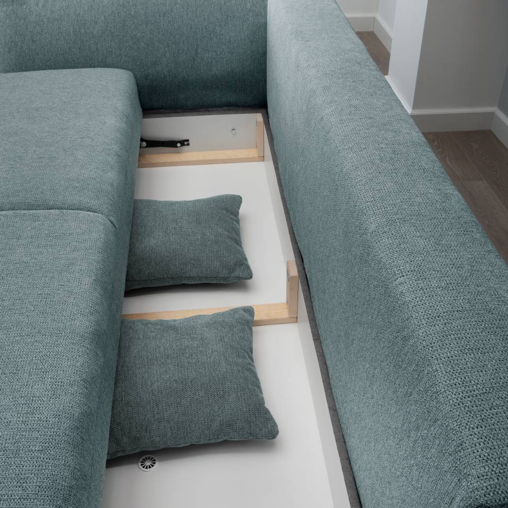 XXL Schlafsofa in Mint Stoffbezug - Lourettes