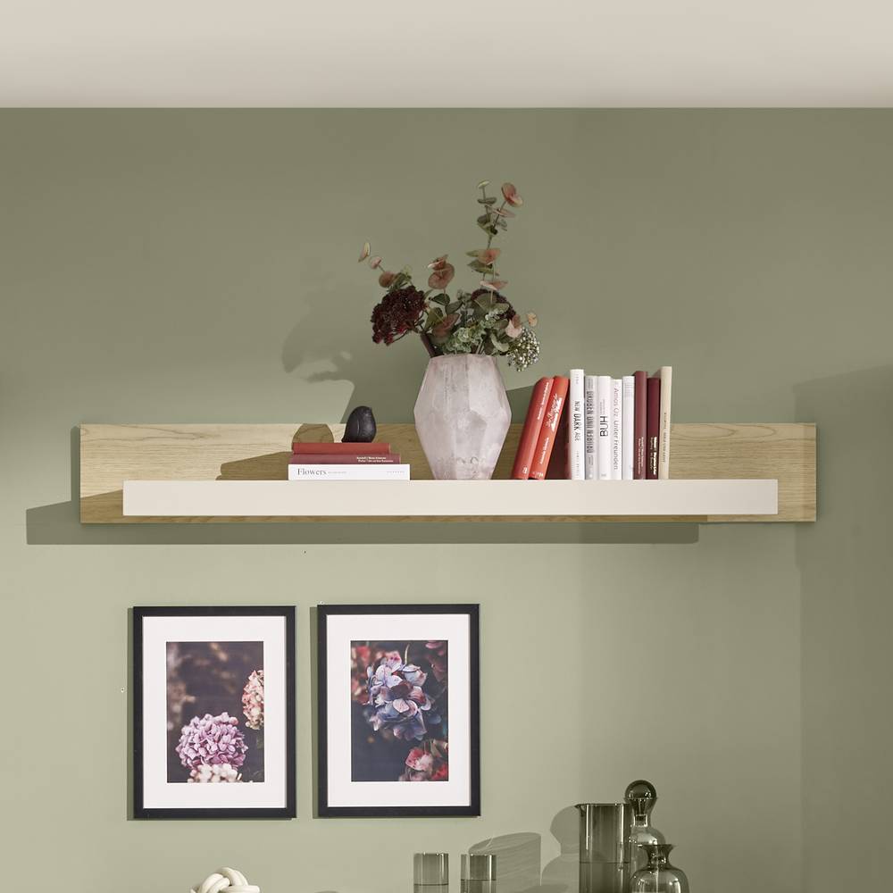 Wohnzimmervitrinen Set und Wandboard modern - Raisa (vierteilig)