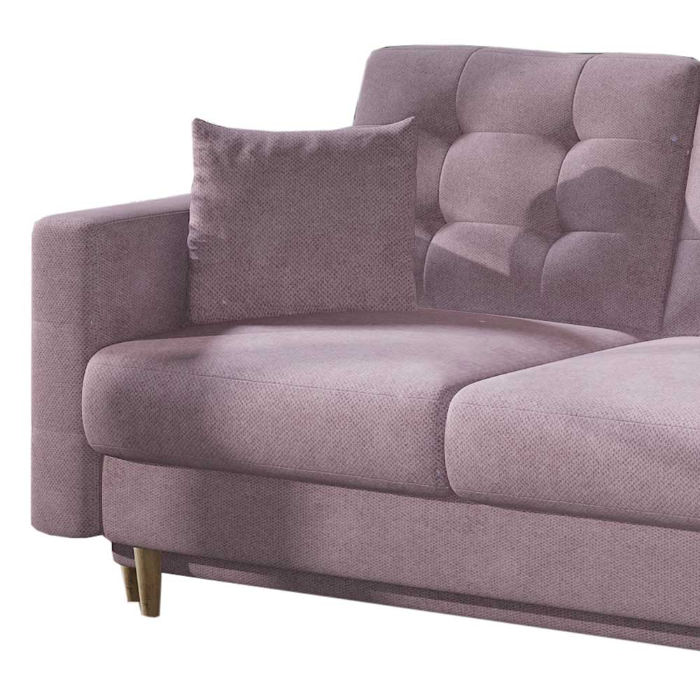 Sofa mit Bettfunktion in Altrosa Samt - Graland