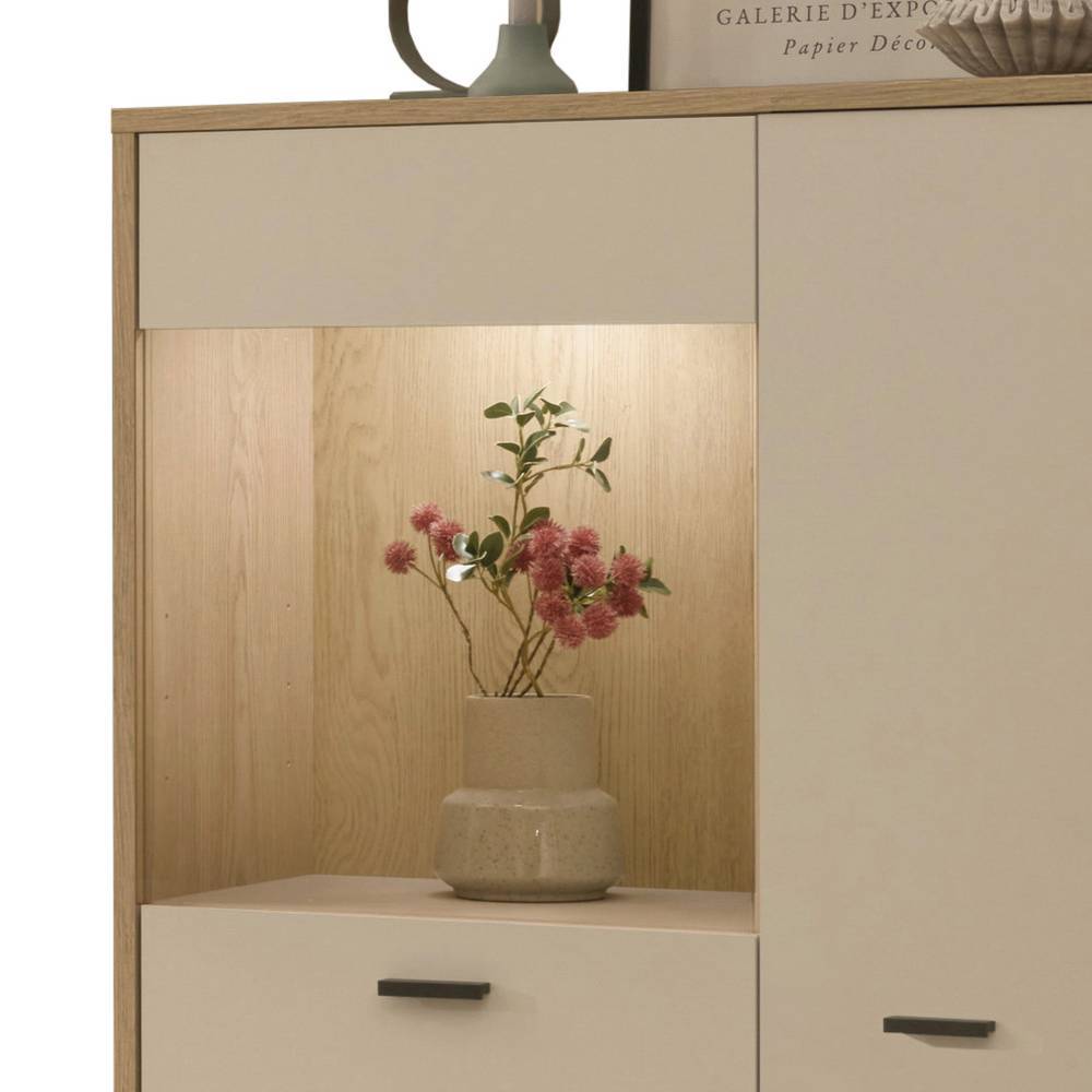 Wohnwand-Möbelset in Beige - Dasanti (dreiteilig)