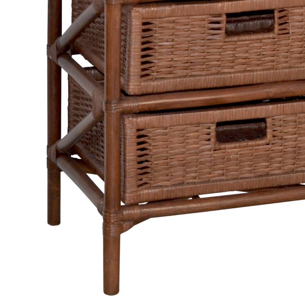 Boho Badregal mit Rattankorb Schubladen - Hanoi