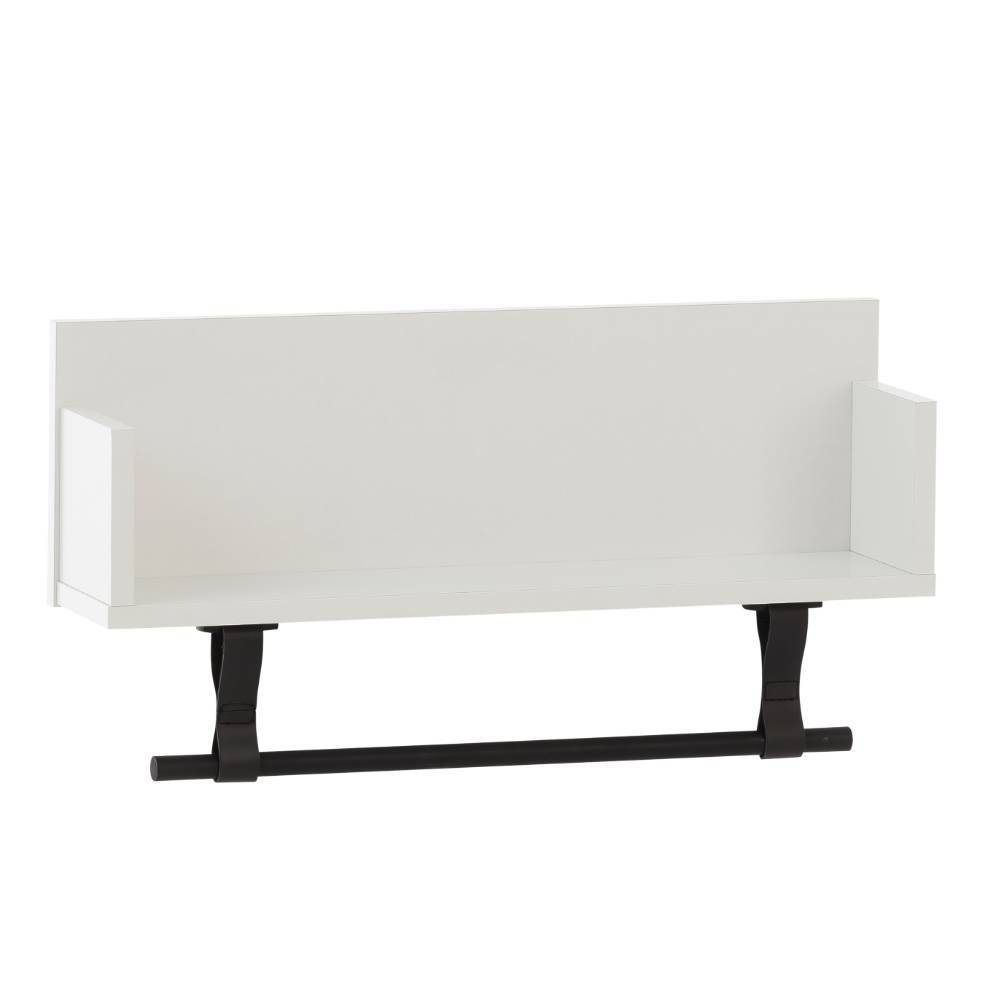 Wandboard mit Stange in Mattweiß und Mattschwarz - Sylvester VII