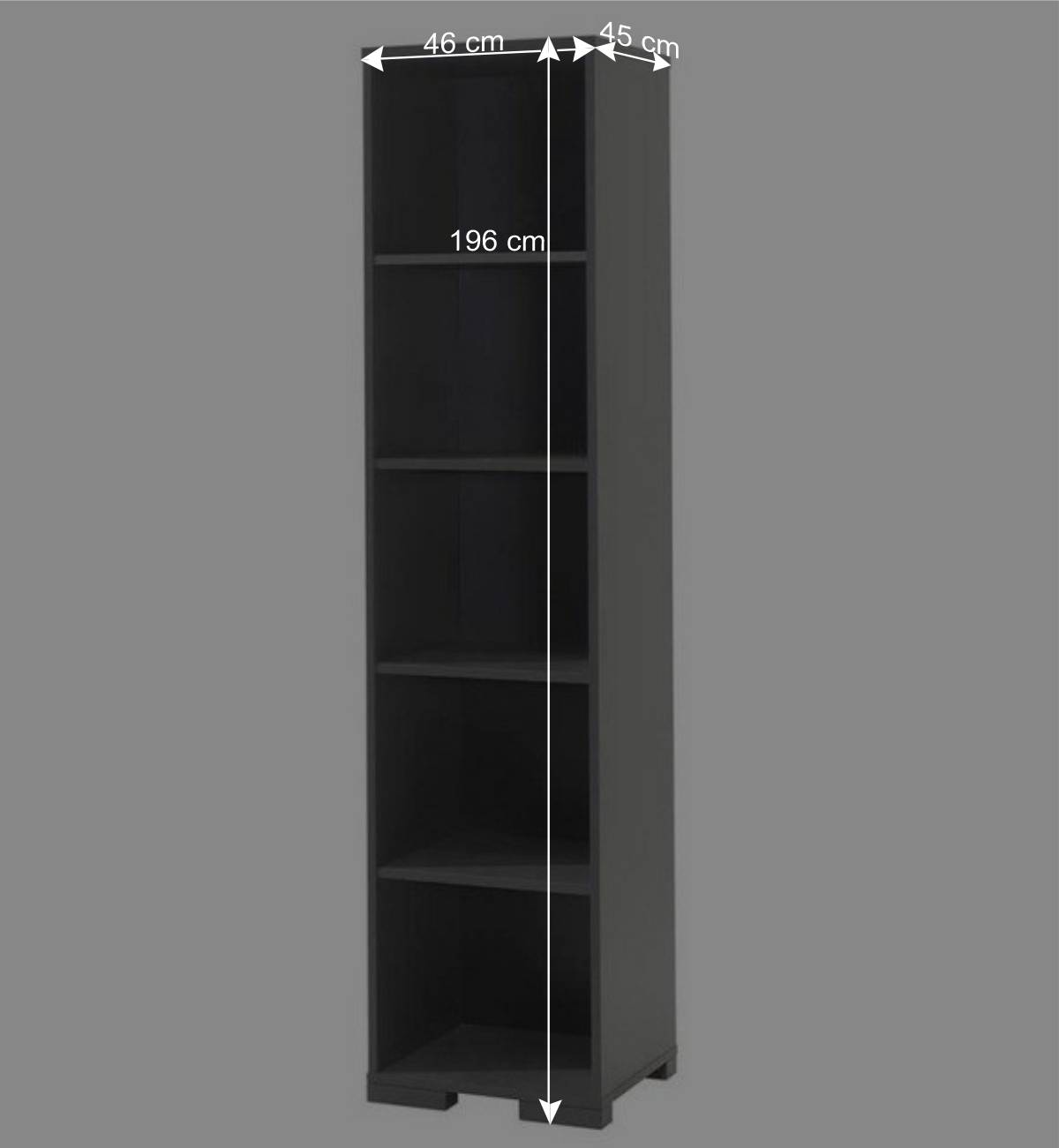 46x196x45 5 Fächer Regal in Anthrazit - Navlius