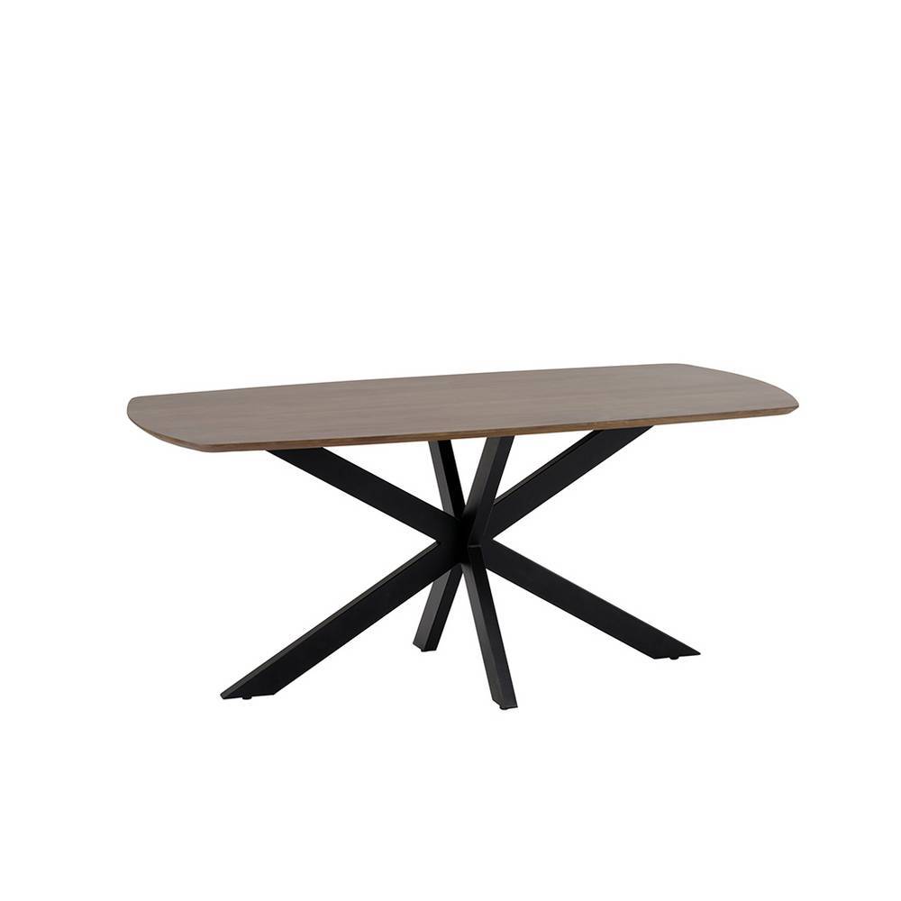 Design-Küchentisch in Walnussbraun und Schwarz - Zelda