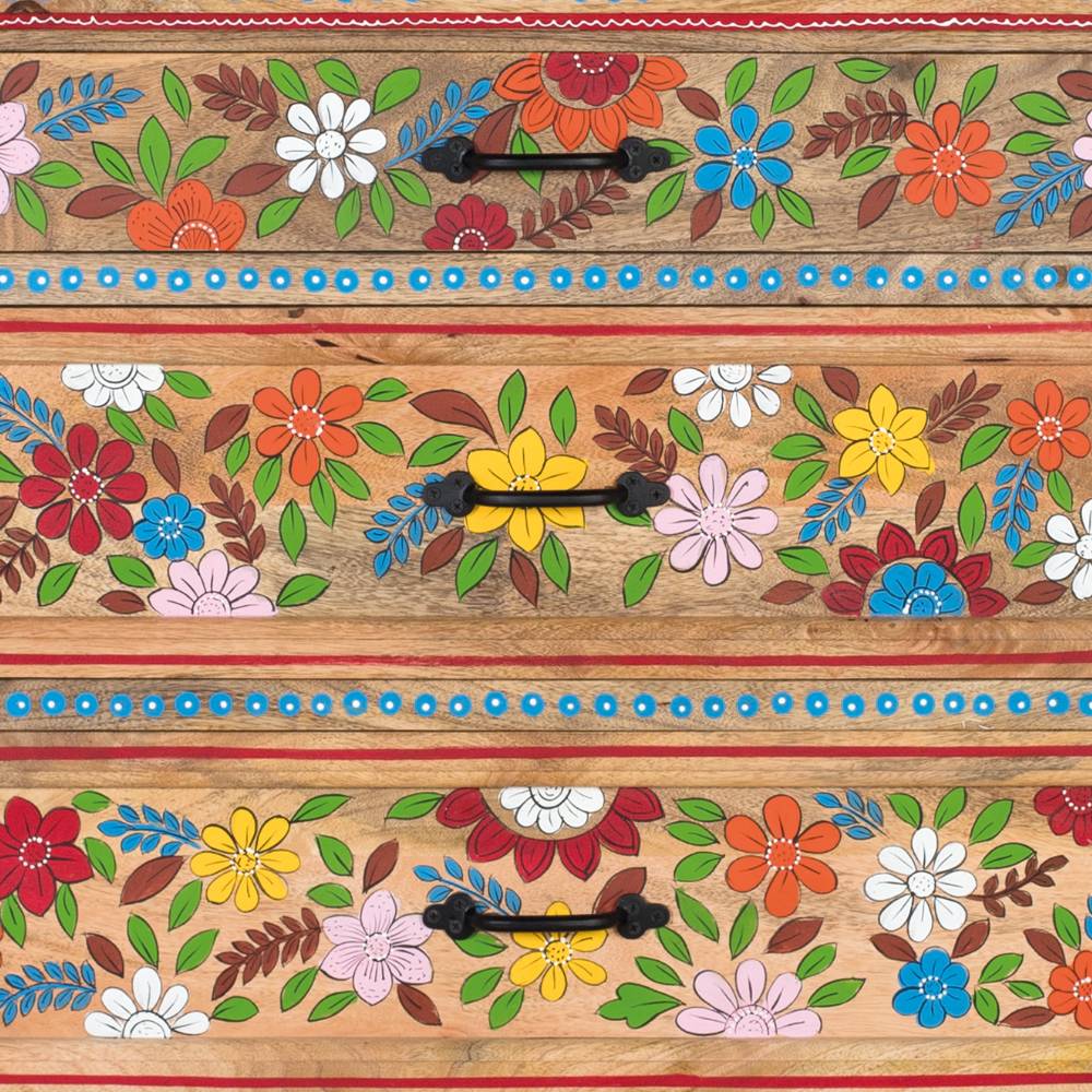 Kommode mit Mustern Blumen und Pfau - Hectos