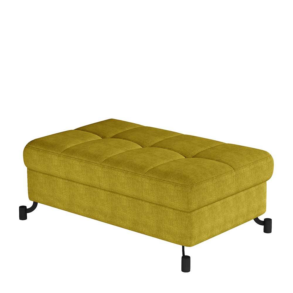 Couchhocker in Currygelb Stoffbezug - Tobrina