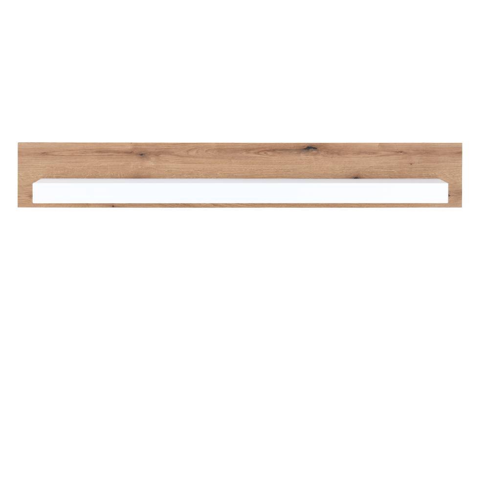 Wandboard in Eiche Dekor mit integrierter LED-Beleuchtung für das Wohnzimmer – Adejano
