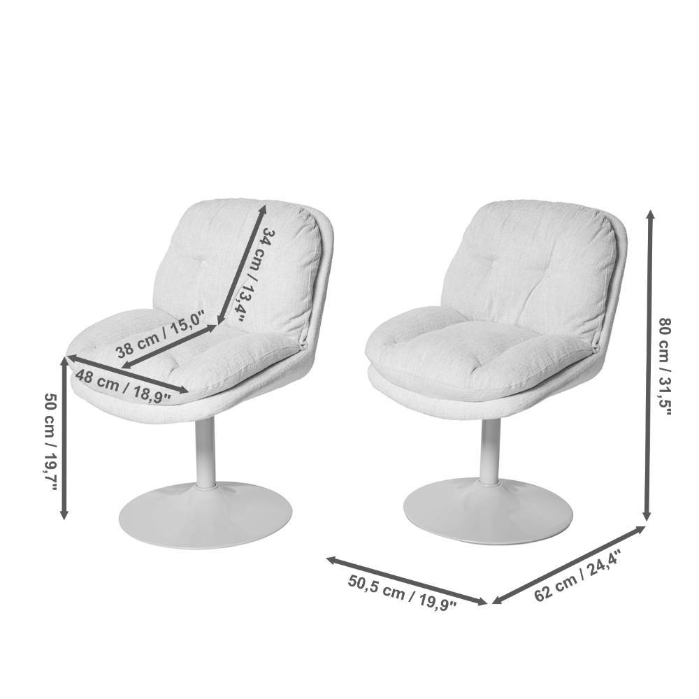 Designstühle in Offwhite Boucle - Prozatura (2er Set)
