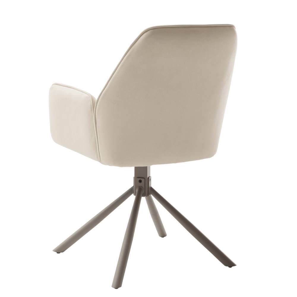Drehstuhl in Cremeweiß und Taupe - Contarac (2er Set)