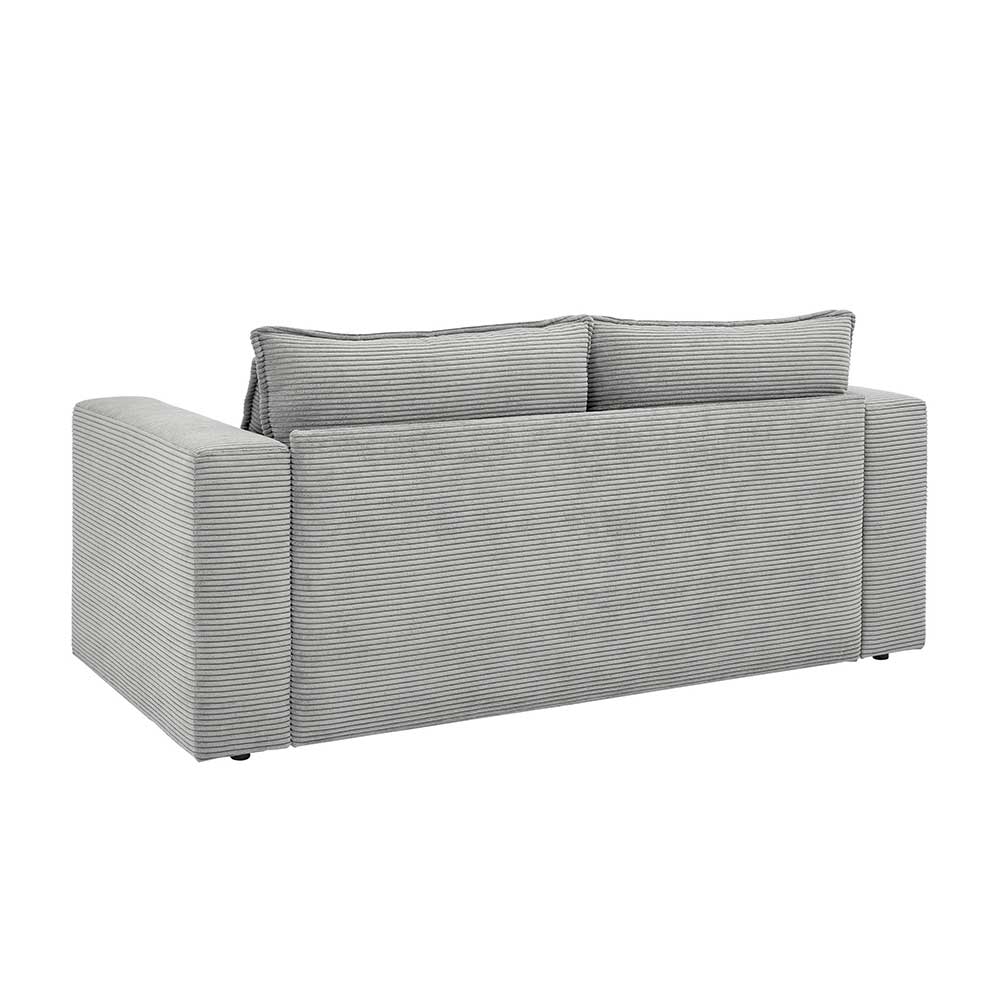 Breitcord 2-Sitzer Couch in Hellgrau - Tessina