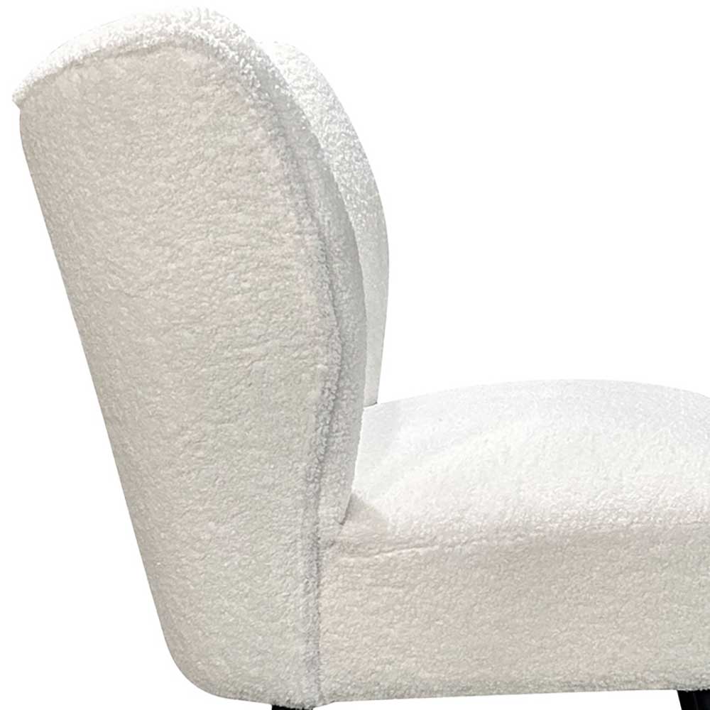 Webplüsch Sessel in Offwhite - Frenanda