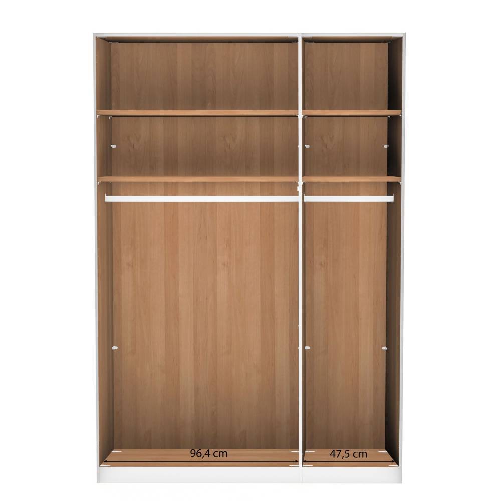 Teilmassiver Schlafzimmer-Kleiderschrank 3-türig - Yanicas