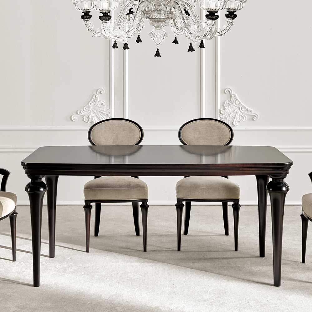 Eleganter Tisch in Dunkelbraun glänzend poliert - Celorma