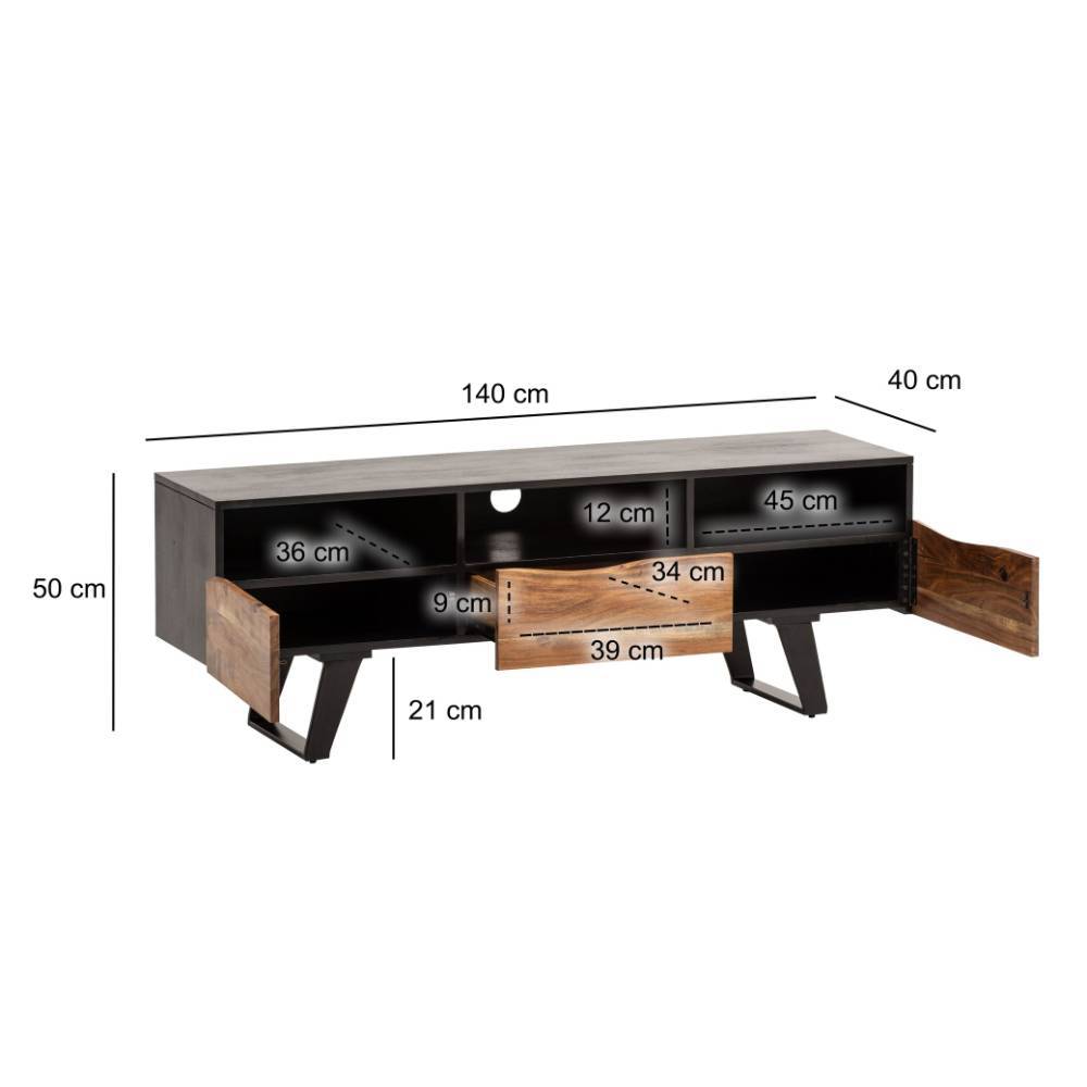 TV-Lowboard mit natürlichen Baumkanten - Fulvios