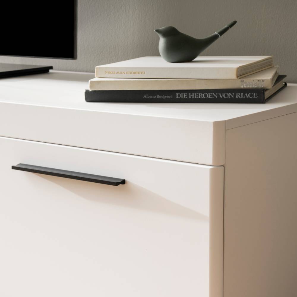 Design Wohnwand in Weiß - Acke (vierteilig)