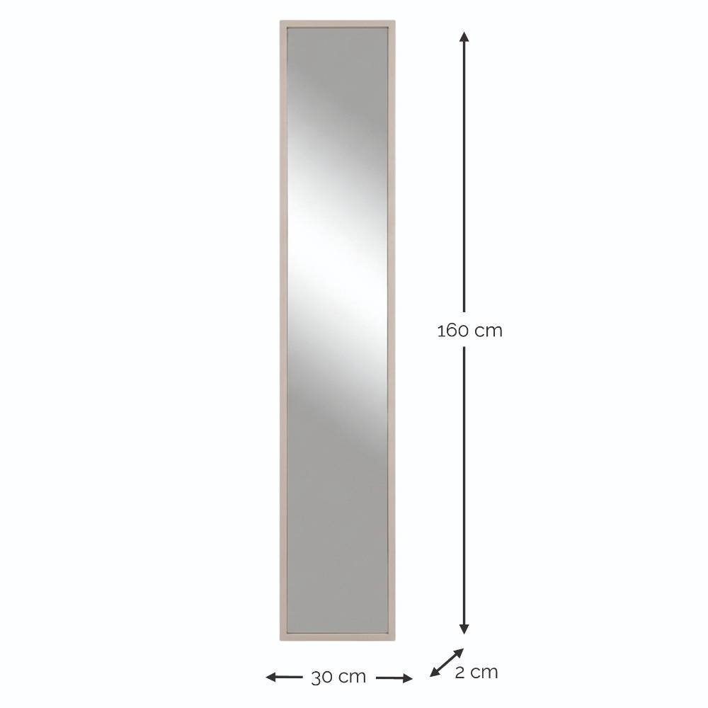 Ganzkörperspiegel in Taupe mit Maßen und Abmessungen 160x30x2 cm – Cacoon