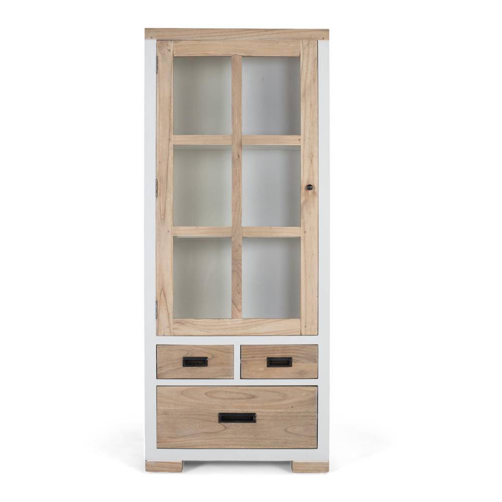 Scandi Chic Vitrine in Weiß - Furcias