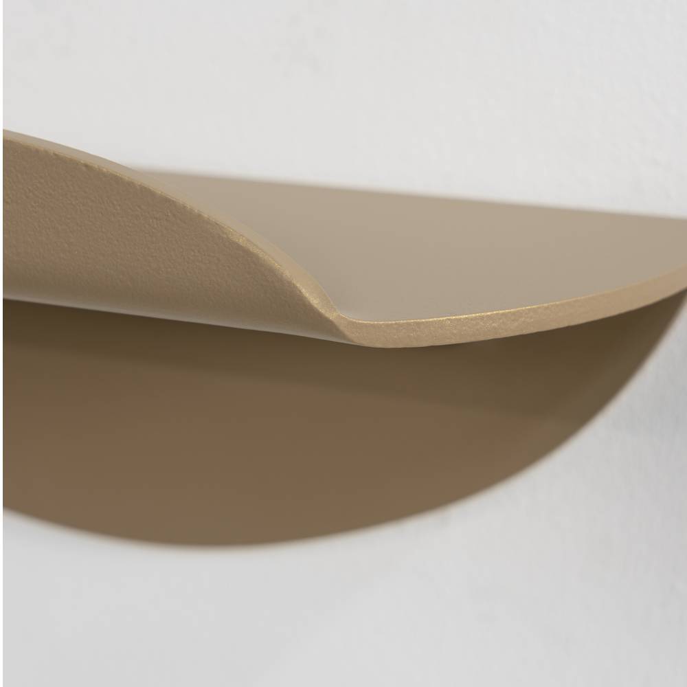 Champagnerfarbenes Wandregal mit elegant geschwungener Kante und modernem Design – Linvares