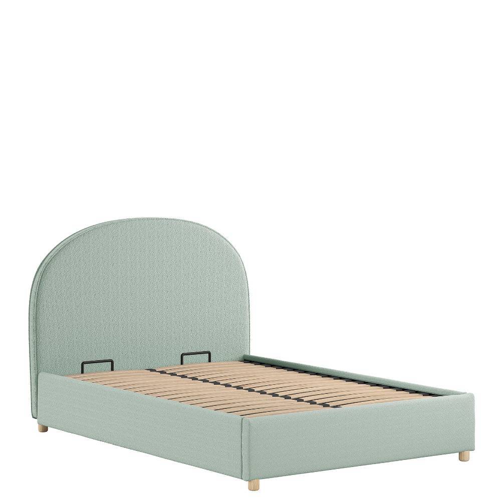 140x200 Polsterbett in Mintgrün Boucle - Skylab