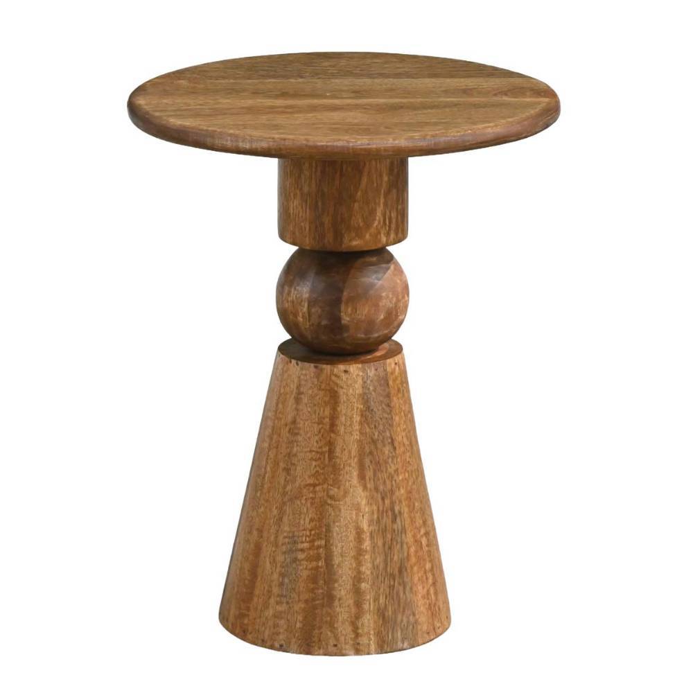 Eleganter Beistelltisch aus braunem Mangoholz für Wohnzimmer oder Flur – Kolage