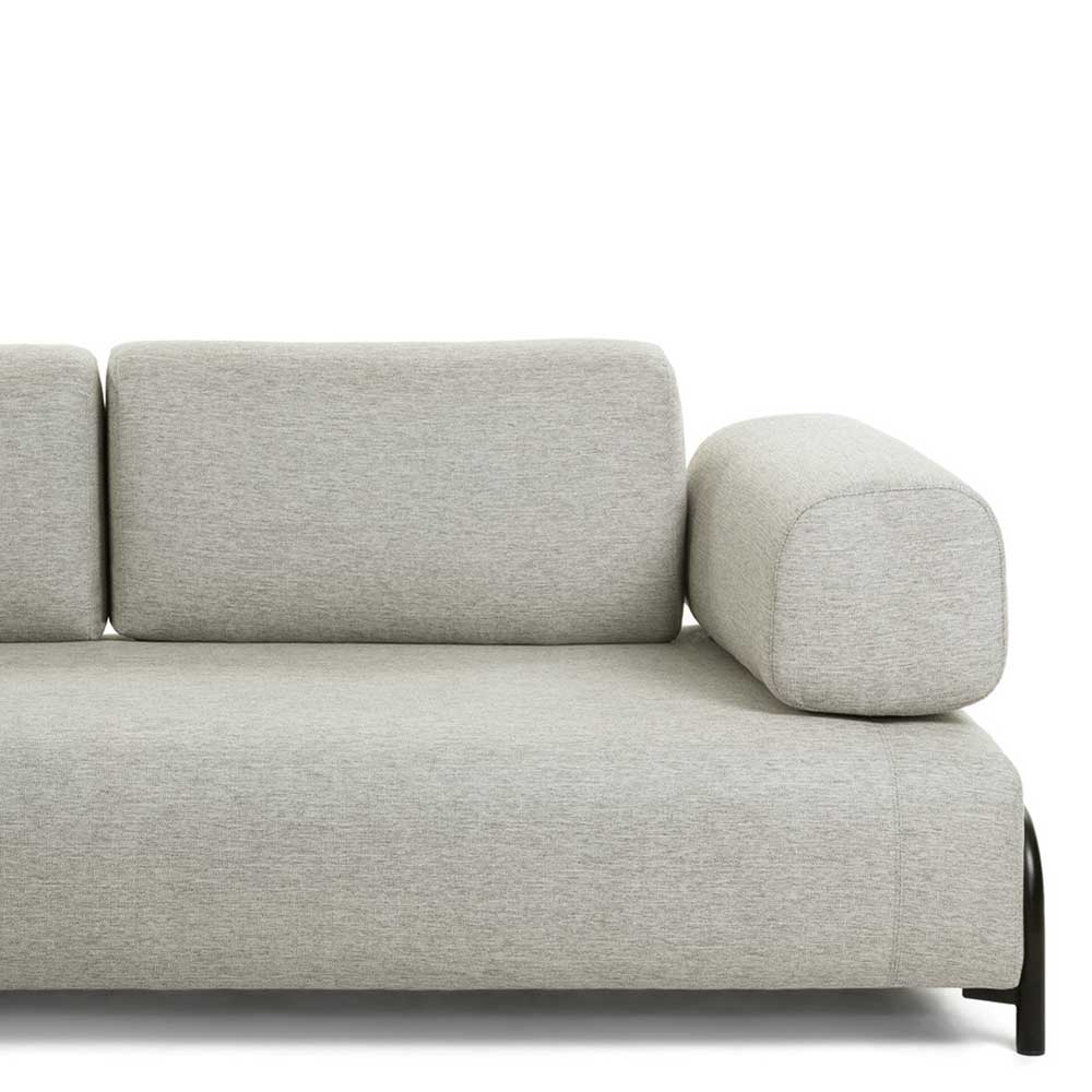 232 cm breites Webstoff Sofa in Beige - Aberdeens
